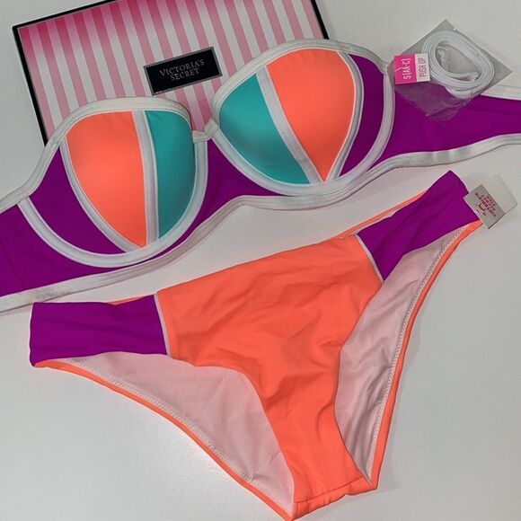 🔥🏖NEW ❤️PINK VICTORIA SECRET BIKINI SET - Picture 1 of 9
